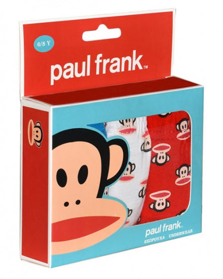 Paul Frank ropa interior Junior rojo azul blanco 3 piezas tamaño 6 8 años