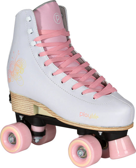 Playlife fäertbar Roller Skates Jonk White rosa Gréisst 392