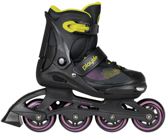 Playlife Inline Skates Joker Hardboot 82A sort gul størrelse 37-40