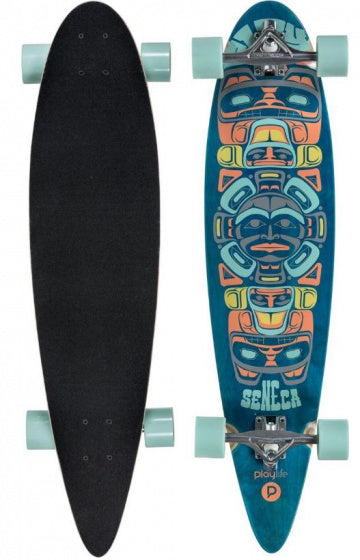 Playlife Longboard 97 x 23 cm træ sort blå