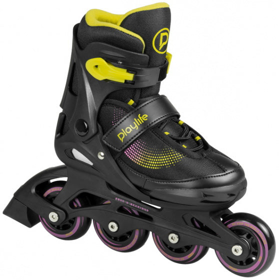 Playlife Inline Skates Joker Hardboot 82A sort gul størrelse 37-40