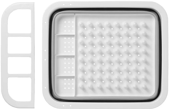 Proplus Drain Rack pieghevole 31,5 x 36,5 x 13 cm bianco grigio