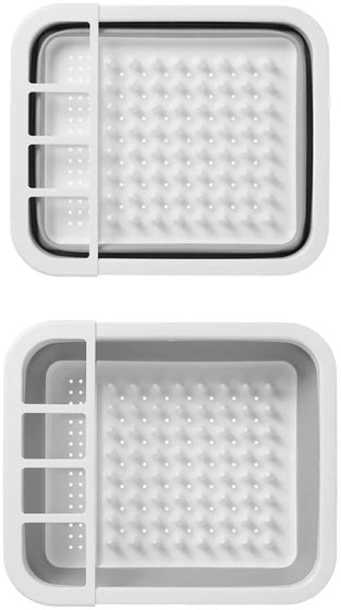 Proplus Drain Rack pieghevole 31,5 x 36,5 x 13 cm bianco grigio