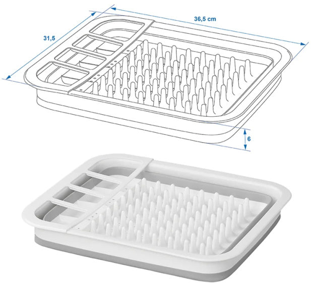 Proplus Drain Rack flappbar 31.5 x 36,5 x 13 cm Grey wäiss