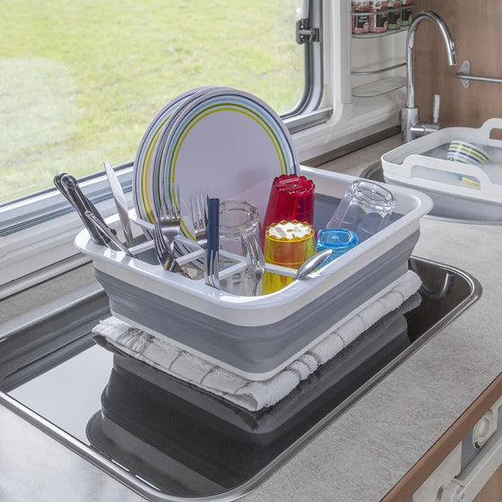 Proplus Drain Rack pieghevole 31,5 x 36,5 x 13 cm bianco grigio