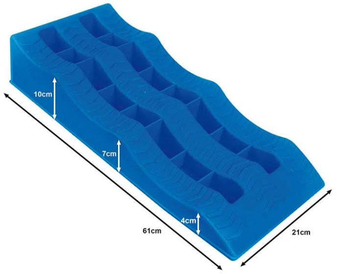 ProPlus ramps with 3 levels: 4.7 and 10 cm blue 2 pieces