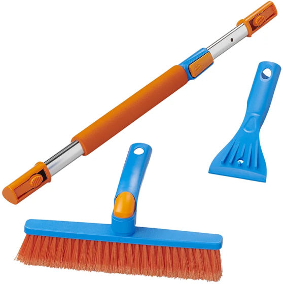 PLPLUS Schnéi Pinsel an Äis Schrraper mam Teleskopic Stamm