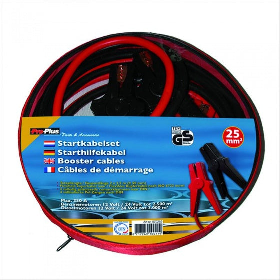 Proplus Start kabli 16 mm² 350A 3,5 metra 12 24 voltov rdeča črna