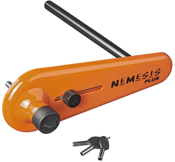 Fullstop Nemesis Plus Wheel Clamp SCM til autocamper Oranje