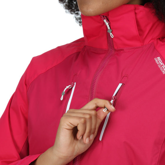 Regatta Caldale IV Rain giacca da pioggia signore di taglia rosa XS