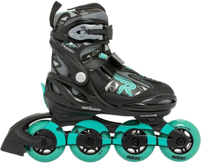 Roces Inline Skates Moody TIF 82A Črna Aqua Size 30-35