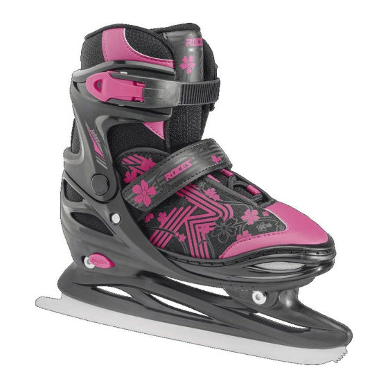 Rots Jokey Ice 3.0 Upassbar Skating schwaarz rosa Gréisst 26-29