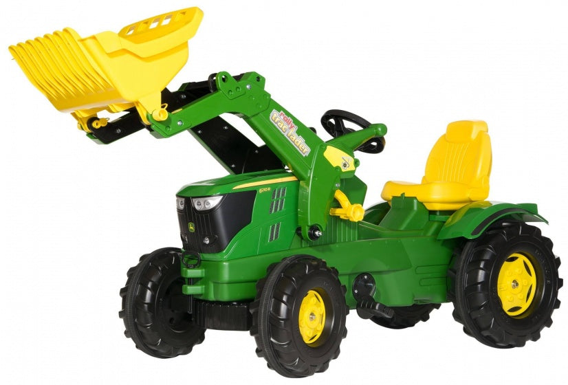 Rolly Spillsaachen Staper Traktor Rolyfarmraca John Deere 6210 R gréng