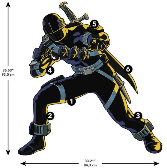 Compagni di stanza adesivi da parete gi joe retrò occhi 93 cm 16 pezzi