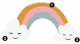 Compagni di stanza adesivi da parete arcobaleno cuori 112 cm in vinile 47 pezzi