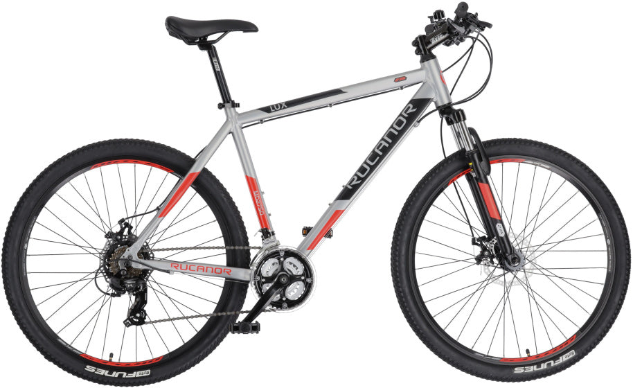 Rucanor Lux 27,5 cala 51 cm mężczyzn 21V mechaniczny hamulec tarczowy srebrny czerwony