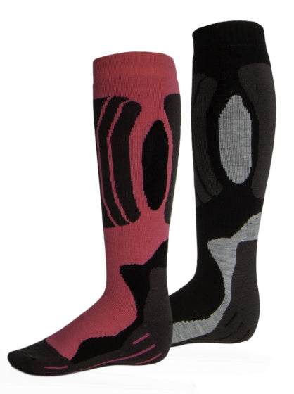 Rucanor Svindal Ski Socks 2-Pack Unisex Black Pink Size 39-42