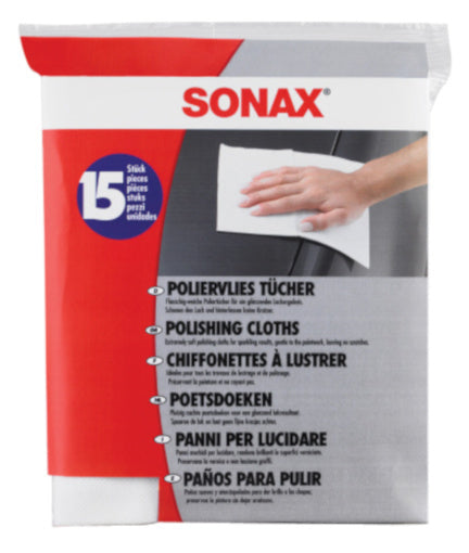 Sonax rengøringsklude 20 x 25,7 cm syntetiske hvide 15 stykker