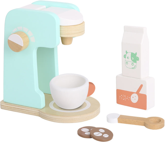 Toky Toy Holzkaffeemaschine mit Accessoires 7-teilig