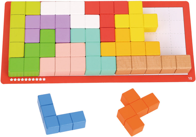 Toky Toy Kubus Puzzle 10 Level Educational Wooden Thinking Game 23-kus