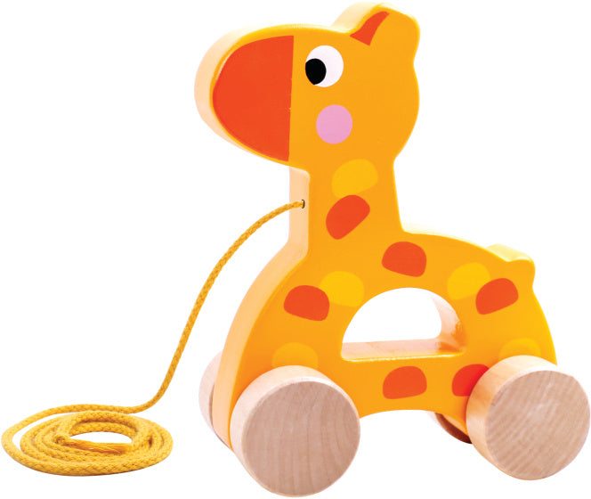 Toky leksak giraff trä trek figur 18 månader gul orange