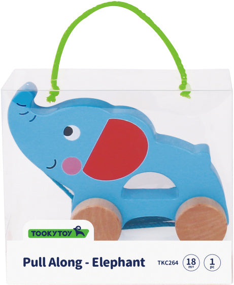Toky Toy Elephant Holz Trek Abbildung 18 Monate Blau