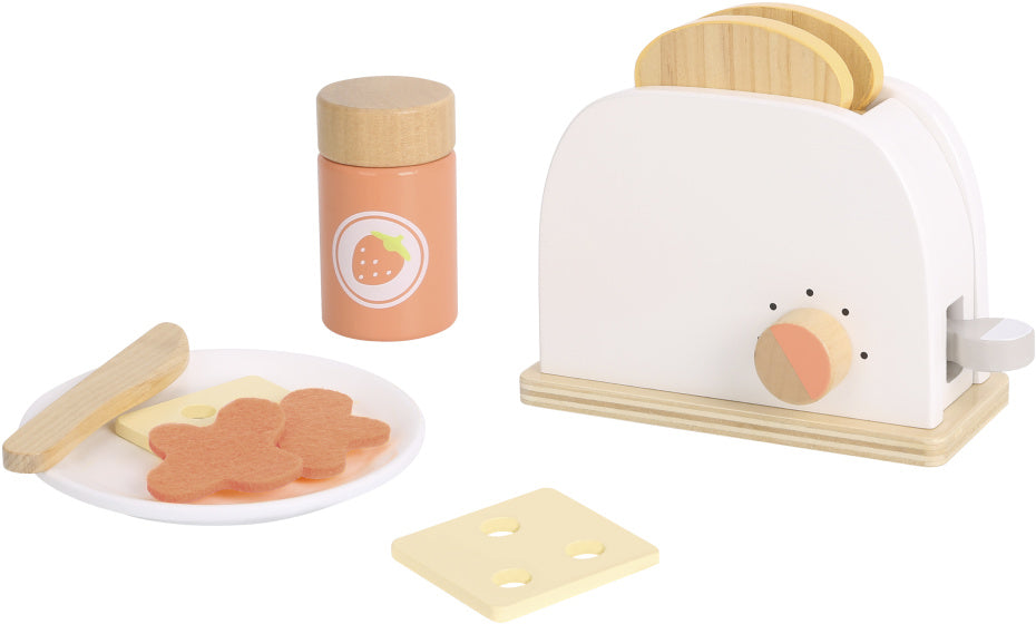 Tooky toy Wooden Toaster with Accessories 9-piece
