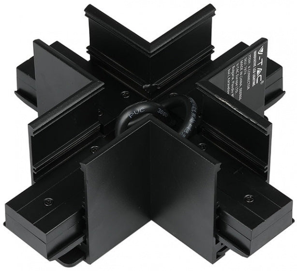 V-TAC Cross Connector Magnetrails IP20 Steel Black