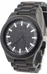 Wave Hawaii Watch Citizen Miyota Men 4,5 cm dřevěná ocel černá